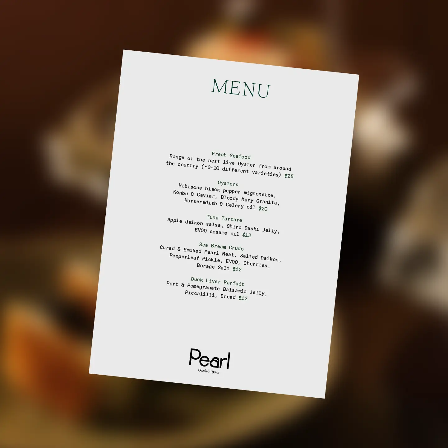Menu front